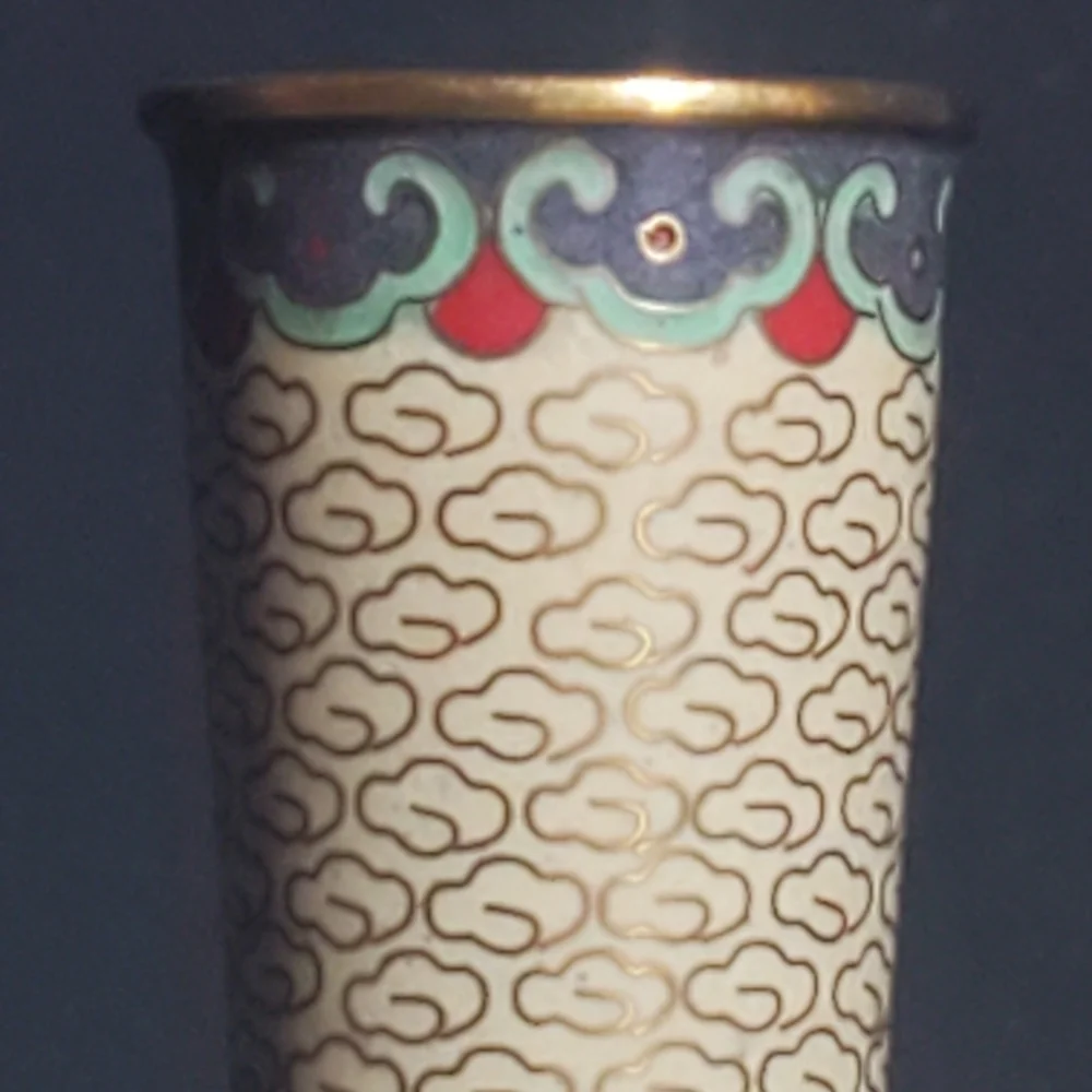 Handcrafted Chinese Floral Cloisonné Enamel 6.5